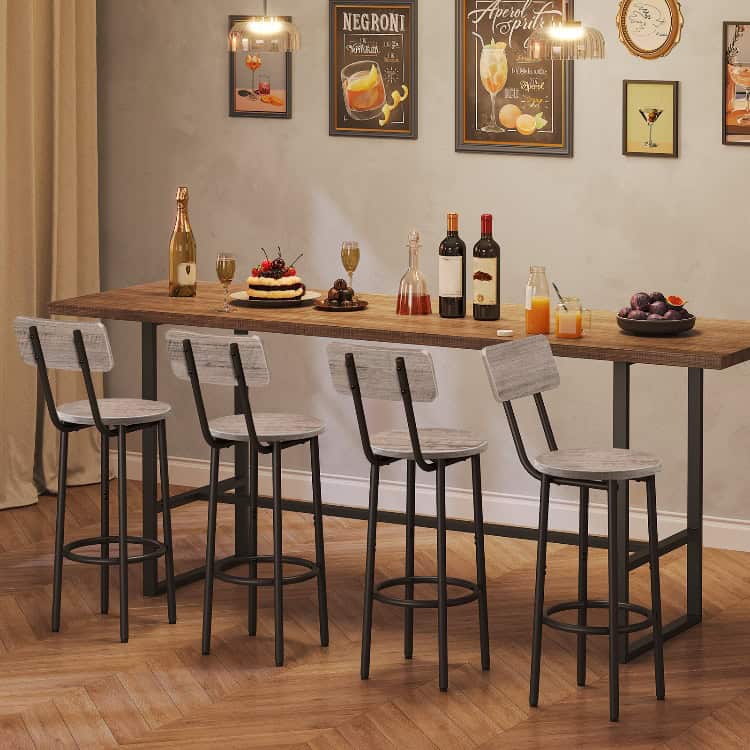 iron and wood dining chairs