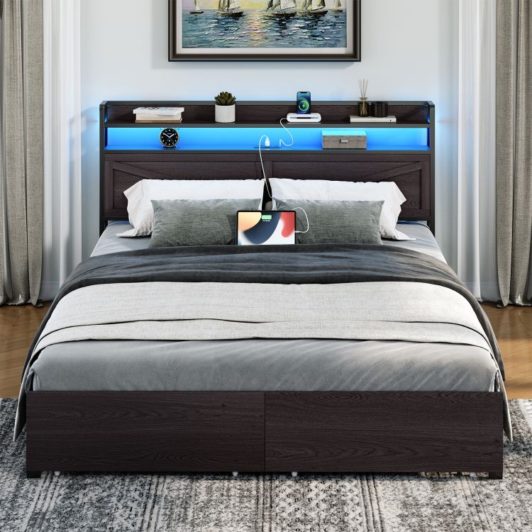 metal wood bed frame