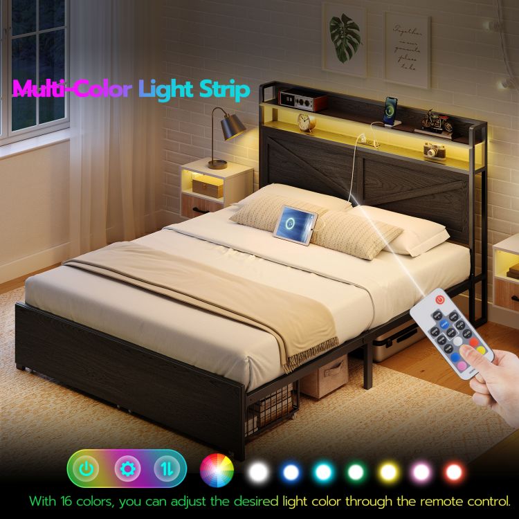 metal wood bed