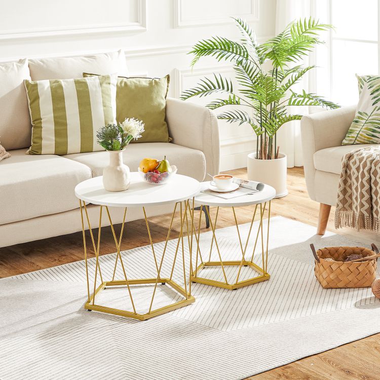 round wood iron coffee table