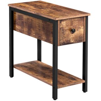 narrow bedside table with storage