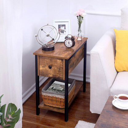 narrow end table with drawer