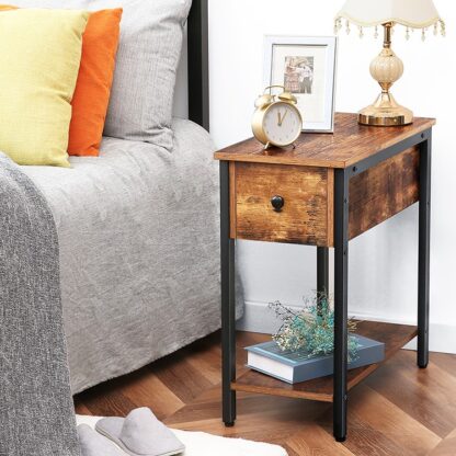 narrow bedside table with storage - Image 7