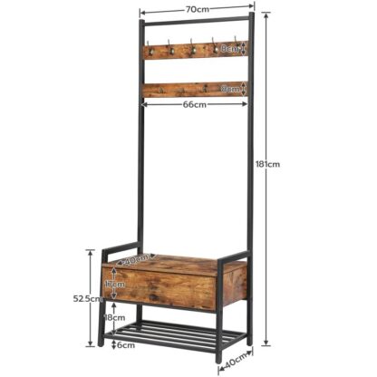 wooden hall tree coat rack