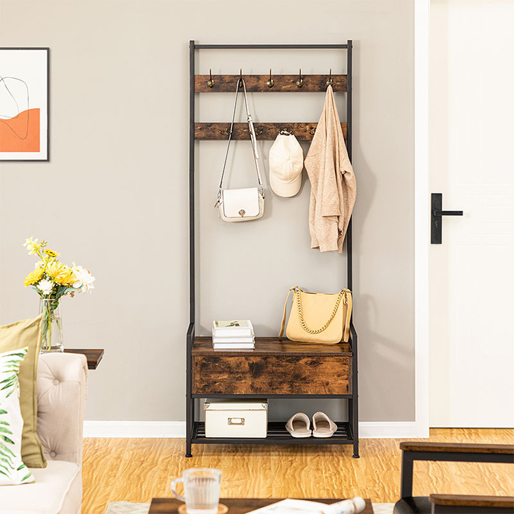 industrial hall tree organizer