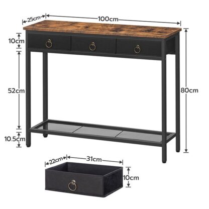 industrial console table with drawers - Image 2
