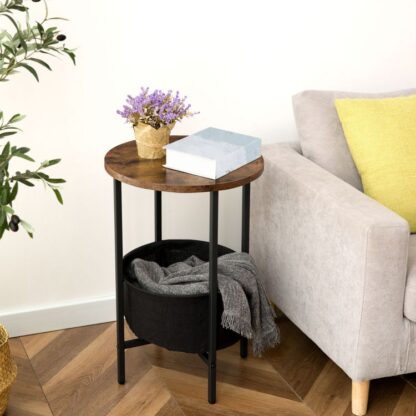 round end table with storage