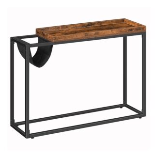 rustic wood and metal console table