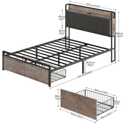 cama de ferro tamanho grande